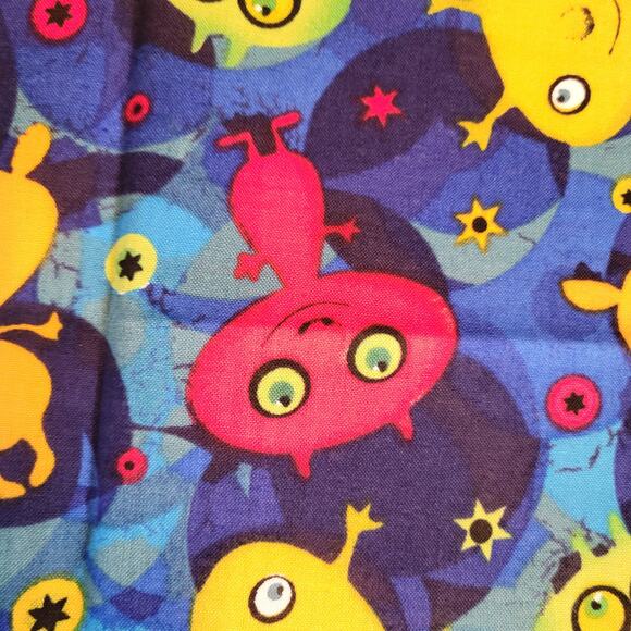 Cotton Fabric Colorful Aliens Stars Blue Space Print 18" x  44" Hancock Fabrics - Picture 3 of 14